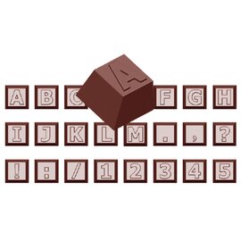 chocolate mould  • square | 24-cavity | mould size 26 x 26 x H 18.5 mm  L 275 mm  B 135 mm product photo