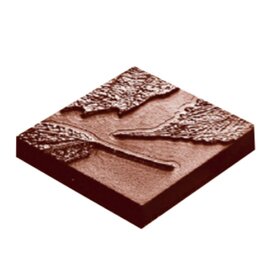 chocolate mould  • square|leaves | 10-cavity | mould size 41 x 41 x H 7 mm  L 275 mm  B 135 mm product photo