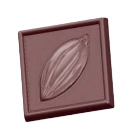 chocolate mould  • square | cocoa fruit | 28-cavity | mould size 34.5 x 34.5 x H 4.5 mm  L 275 mm  B 135 mm product photo