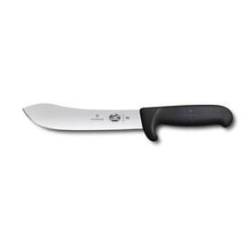 slaughtering knife | butcher knife FIBROX SAFETY NOSE black | blade length 20 cm wide product photo