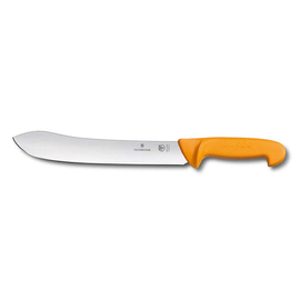 slaughtering knife | butcher knife SWIBO yellow | blade length 25 cm stiff | widened tip | smooth cut product photo