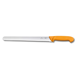 ham slicing knife SWIBO yellow | blade length 25 cm | straight | wavy cut product photo