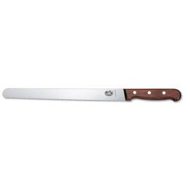 skinning knife HOLZ round top wavy cut  | riveted | brown | blade length 36 cm product photo