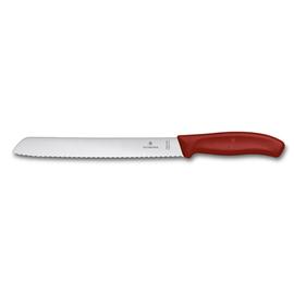 bread knife SWISS CLASSIC RED EXTENSION wavy cut plastic handle red L 340 mm blade length 210 mm product photo
