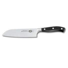 santoku GRAND MAÎTRE straight blade smooth cut  | riveted | black | blade length 17 cm product photo