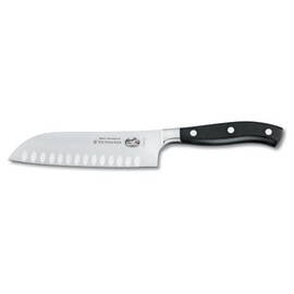 santoku GRAND MAÎTRE straight blade hollow grind blade  | riveted | black | blade length 17 cm product photo