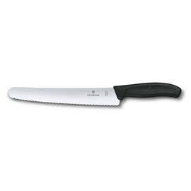 bread knife | confectioner's knife SWISS CLASSIC | blade length 22 cm | wavy cut | handle colour black L 34,1 cm product photo