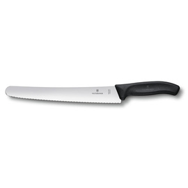 bread knife | confectioner's knife SWISS CLASSIC | blade length 26 cm | wavy cut | handle colour black L 38.1 cm product photo