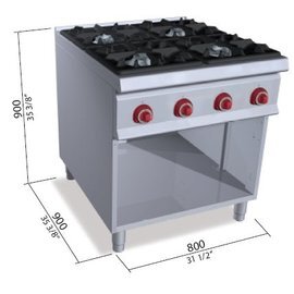 gas stove SG9F4M 34.5 kW | open base unit product photo