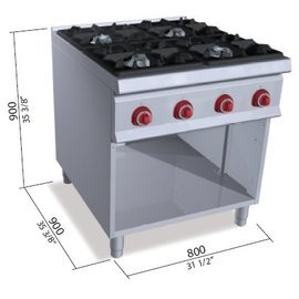 gas stove SG9F4MP 48 kW | open base unit product photo