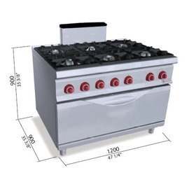 gas stove SG9F6P+T 84 kW | oven product photo