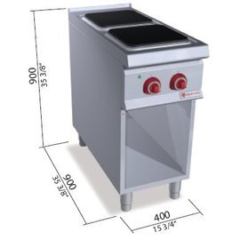 electric stove SE9PQ2M | 2 cooking zones | 8 kW 230 volts product photo