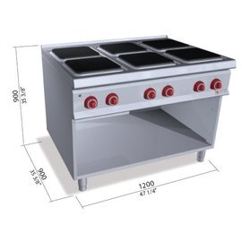 electric stove SE9PQ6M 230 volts 24 kW | open base unit | cast-iron hob plate product photo