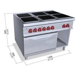 electric stove SE9PQ6+FE gastronorm 400 volts 31.5 kW | oven | cast-iron hob plates product photo