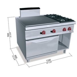 gas stove SG9TP2F+FG gastronorm 34.8 kW | oven | closed base unit|1 door product photo