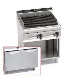 lava stone grill PLG80M MACROS 700 floor model closed|2 doors 14 kW  H 900 mm product photo