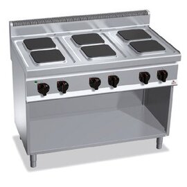 electric stove E7PQ6M 400 volts 15.6 kW | open base unit | cast-iron hob plates product photo