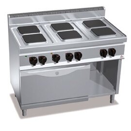 electric stove E7PQ6+FE1 400 volts 18.6 kW | oven GN 1/1 | square cast iron plates product photo