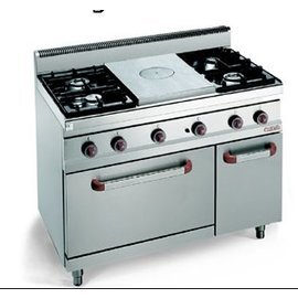 hot plate stove G7T4P4F+FG gastronorm 35.8 kW | oven | closed base unit|1 door product photo