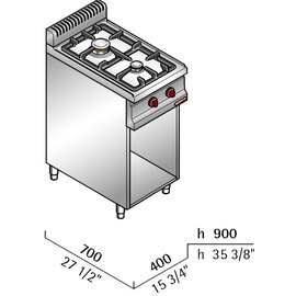 gas stove G7F2ME 6.2 kW | open base unit product photo