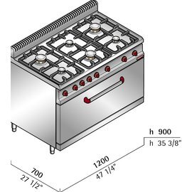 gas stove G7F6E+T 31.8 kW | oven | electric ignition product photo