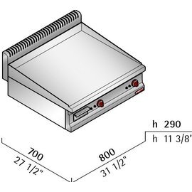 electric roasting plate MACROS 700 E7FL8B-2/SX • smooth | 230 volts 8 kW 1 phase product photo