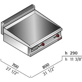 electric roasting plate MACROS 700 E7FL8B-2/VTR • Surface ceran • smooth | 230 volts 5.5 kW 1 phase product photo