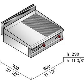 electric roasting plate MACROS 700 E7FM8B-2 • smooth|grooved | 230 volts 8 kW 3 phases product photo