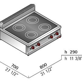 infrared stove E7P4B/VTR | 4 hotplates | 10 kW 230 volts product photo
