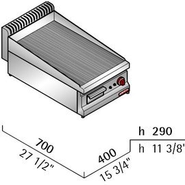 electric roasting plate MACROS 700 E7FR4B • grooved | 230 volts 4 kW 1 phase product photo