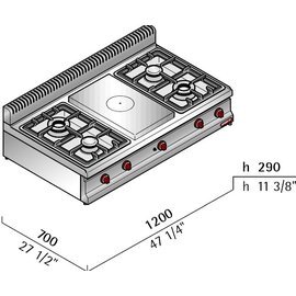 hot plate stove G7T4P4FB 26 kW product photo