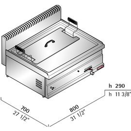 gas fryer TURBO GL30B | 1 basin 1 basket 25 ltr 20 kW (gas) product photo