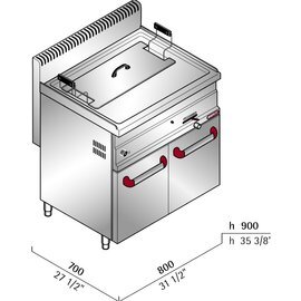 floor standing gas fryer TURBO GL30M C4P/30 | 1 basin 4 baskets 25 ltr 20 kW (gas) product photo