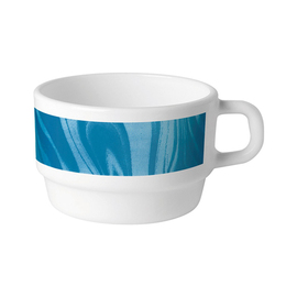 coffee cup 220 ml stackable NATURA BLUE tempered glass with decor blue opal glass product photo