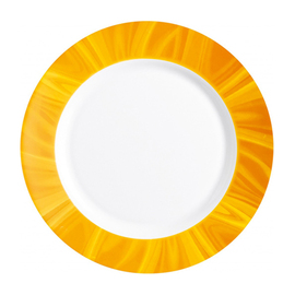 plate deep Ø 230 mm NATURA YELLOW tempered glass H 36 mm with decor yellow product photo