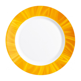plate deep Ø 230 mm NATURA YELLOW tempered glass H 36 mm with decor yellow product photo