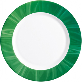 plate flat Ø 252 mm NATURA GREEN tempered glass H 27 mm with decor green product photo