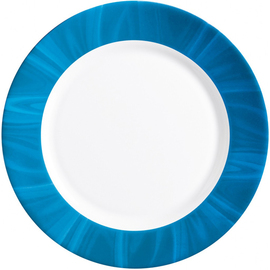 plate flat Ø 252 mm NATURA BLUE tempered glass H 27 mm with decor blue product photo