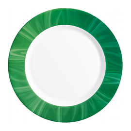 plate flat Ø 233 mm NATURA GREEN tempered glass H 26 mm with decor green product photo