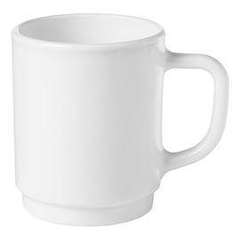 mug 250 ml CAREWARE WHITE tempered glass stackable product photo