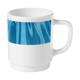 mug 250 ml stackable NATURA BLUE tempered glass with decor blue opal glass product photo