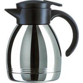 Insulated jug, KONSUL, Quick Tip, with stainless steel piston, Inhl. 0,65 ltr., Stainless steel / black product photo