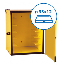 pizza transport case yellow • insulated | 12 pizza boxes 330 x 330 mm | 390 mm x 400 mm H 500 mm product photo