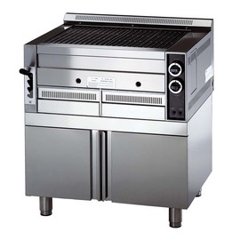 lava stone grill B80 floor model closed|2 doors 17 kW  H 850 mm product photo