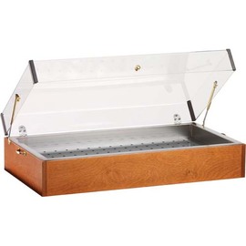 ice cream display plastic stainless steel wood walnut coloured with domed hood 900 mm  x 485 mm  H 230 mm product photo