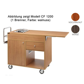 flambé trolleys gas carbon coloured | 2 separate cooking zones L 1050 mm W 580 mm H 850 mm product photo