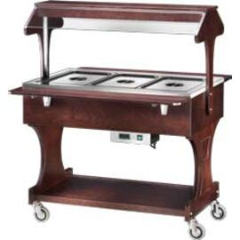 heated trolley bain-marie CL 2774W wenge coloured suitable for 3 x GN 1/1 product photo