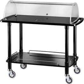 serving trolley CLC 2012N | 2 shelves | black | hood | 4 swivel castors product photo