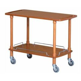 serving trolley CLP 2002 | 2 shelves | walnut coloured | 4 swivel castors product photo
