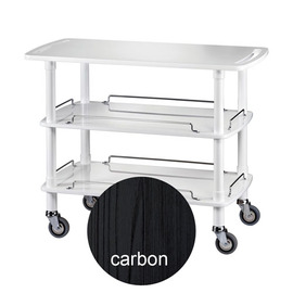 serving trolley CLP 2003CA | 3 shelves | carbon coloured | 4 swivel castors product photo